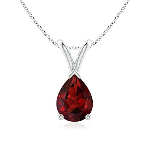 Angara Garnet Solitaire Pendant In Sterling...
