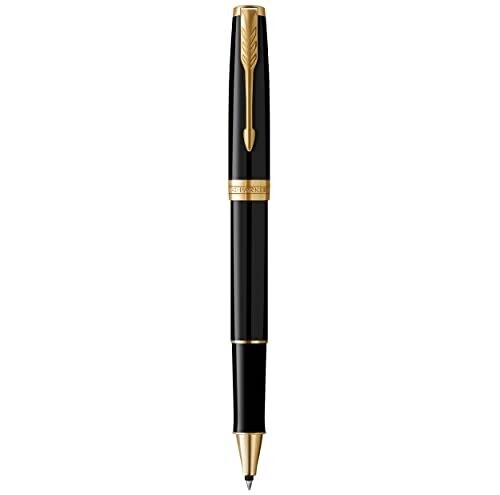 Parker Sonnet Rollerball Pen: Black Lacquer,...