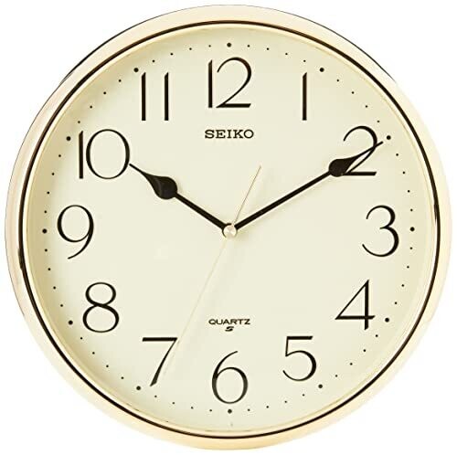 Seiko Quartz Wall Clock In Gold with Arabic...