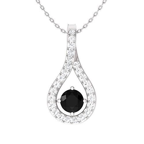 Diamondere Onyx and Diamond Drop Necklace In...