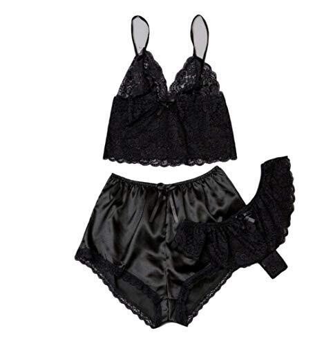 My Secret Drawer Satin and Lace Three Piece...