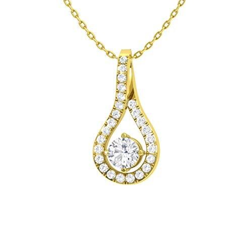 Diamondere Gemstone and Diamond Drop Necklace...